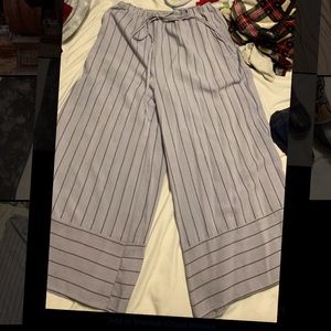 blue stripped flow pants